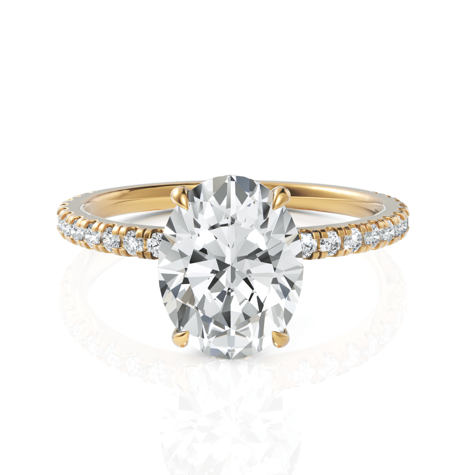 2.29CT Oval Lab Diamond Hidden Halo Accent Engagement Ring - Buvea Jewels