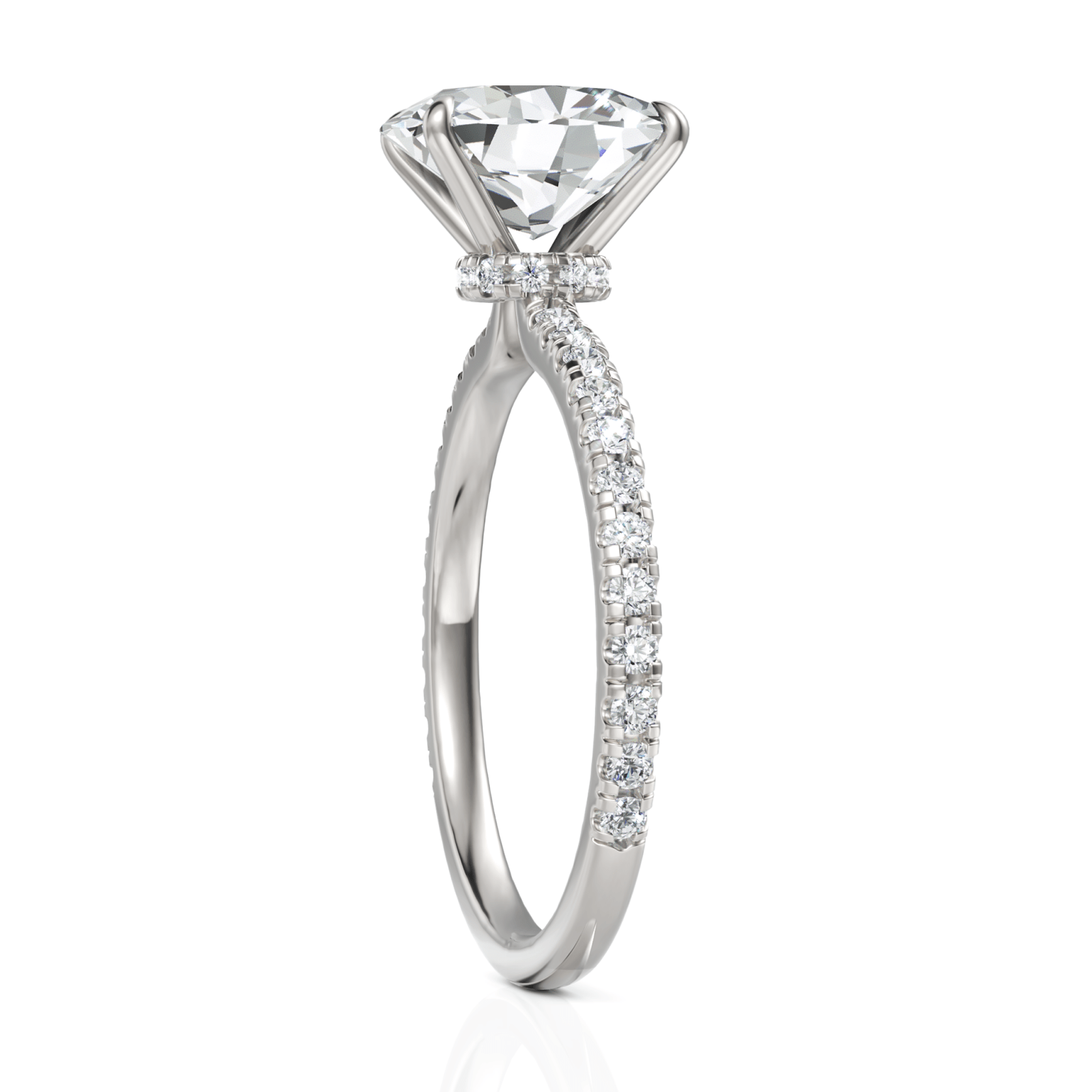 2.29CT Oval Lab Diamond Hidden Halo Accent Engagement Ring - Buvea Jewels