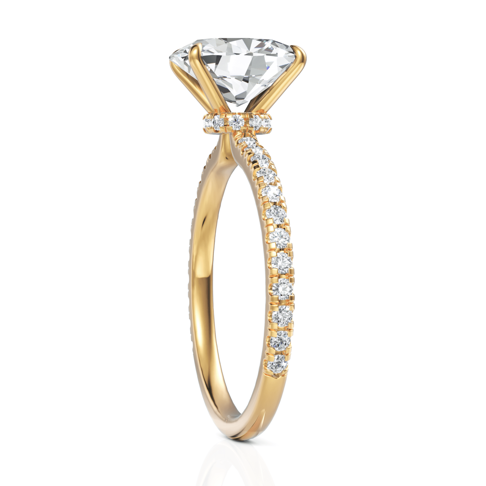 2.29CT Oval Lab Diamond Hidden Halo Accent Engagement Ring - Buvea Jewels