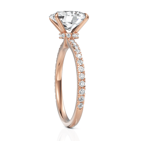 2.29CT Oval Lab Diamond Hidden Halo Accent Engagement Ring - Buvea Jewels