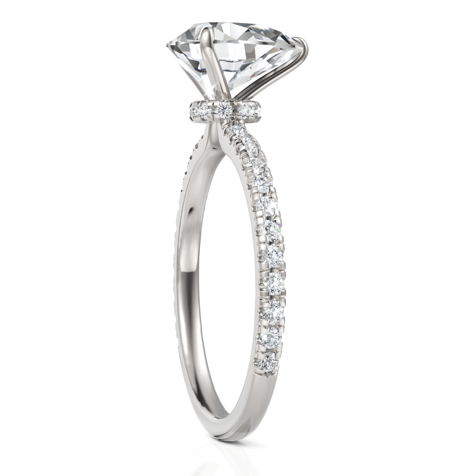 2.29CT Pear Lab Diamond Hidden Halo Accent Engagement Ring - Buvea Jewels