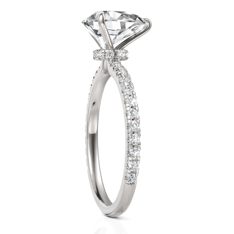 2.29CT Pear Lab Diamond Hidden Halo Accent Engagement Ring - Buvea Jewels