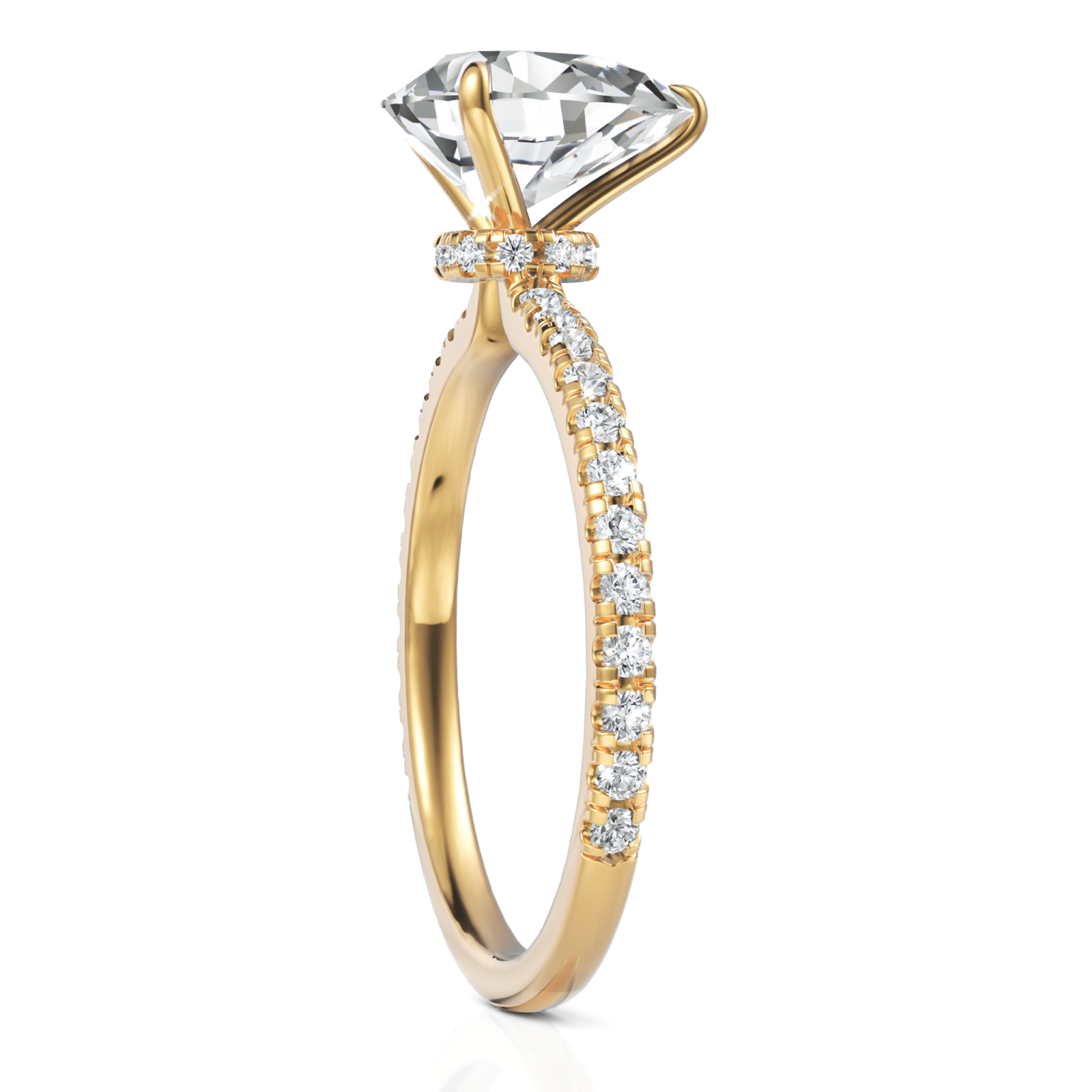 2.29CT Pear Lab Diamond Hidden Halo Accent Engagement Ring - Buvea Jewels