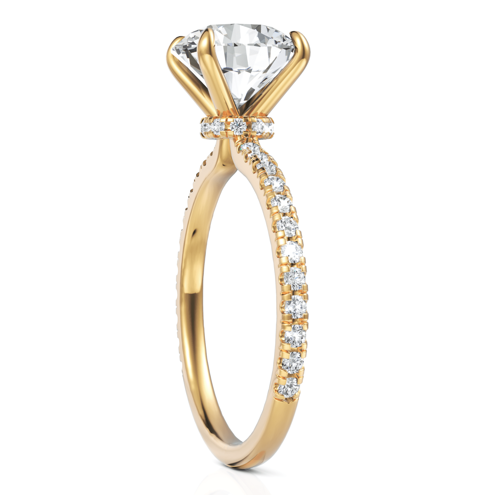 2.29CT Round Lab Diamond Hidden Halo Accent Engagement Ring - Buvea Jewels