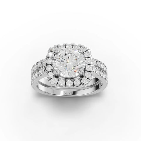 2.31CT Round Lab Diamond Premium Bridal Set Ring - Buvea Jewels