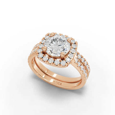 2.31CT Round Lab Diamond Premium Bridal Set Ring - Buvea Jewels
