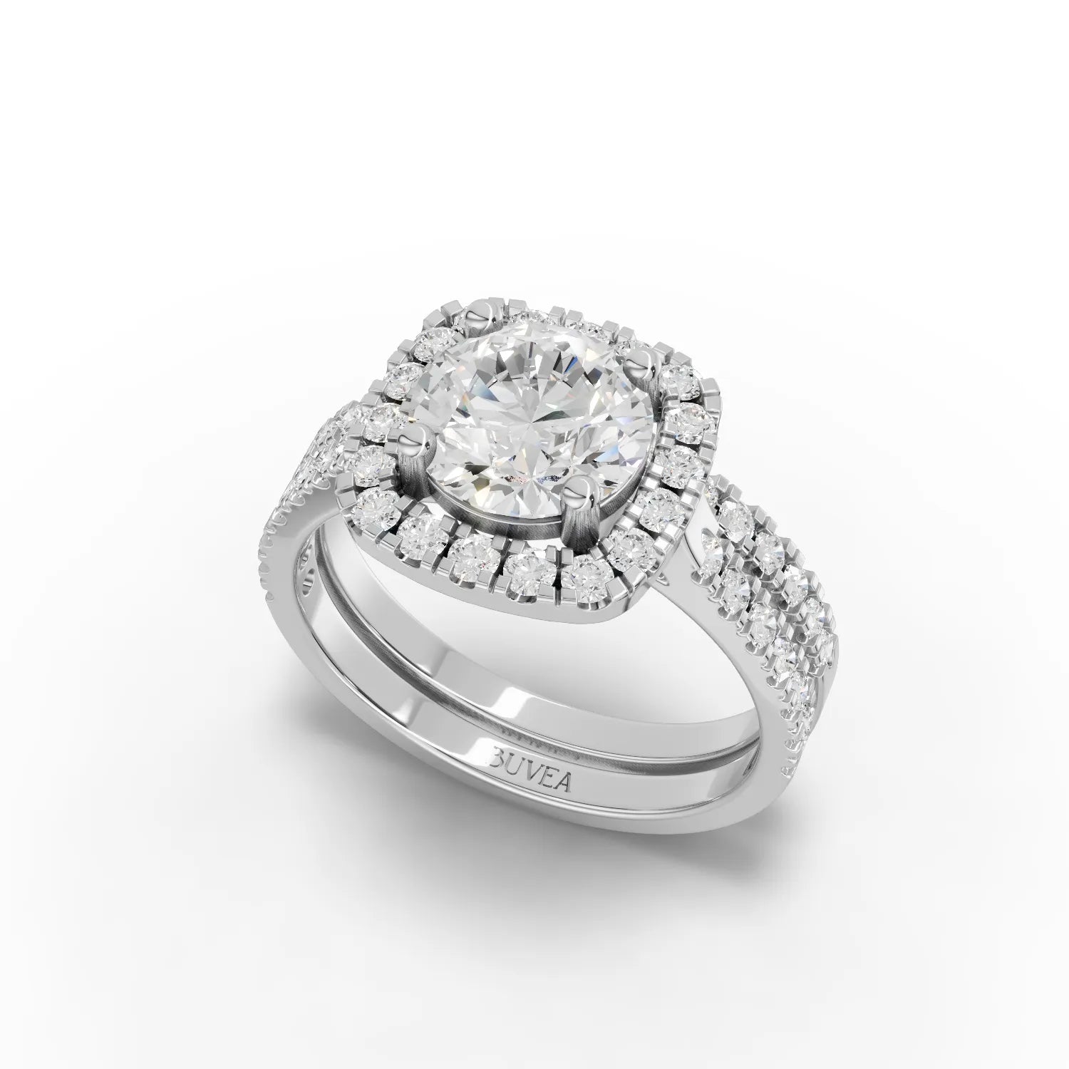 2.31CT Round Lab Diamond Premium Bridal Set Ring - Buvea Jewels