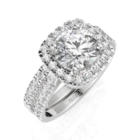 2.32CT Round Lab Diamond Premium Bridal Set Ring - Buvea Jewels