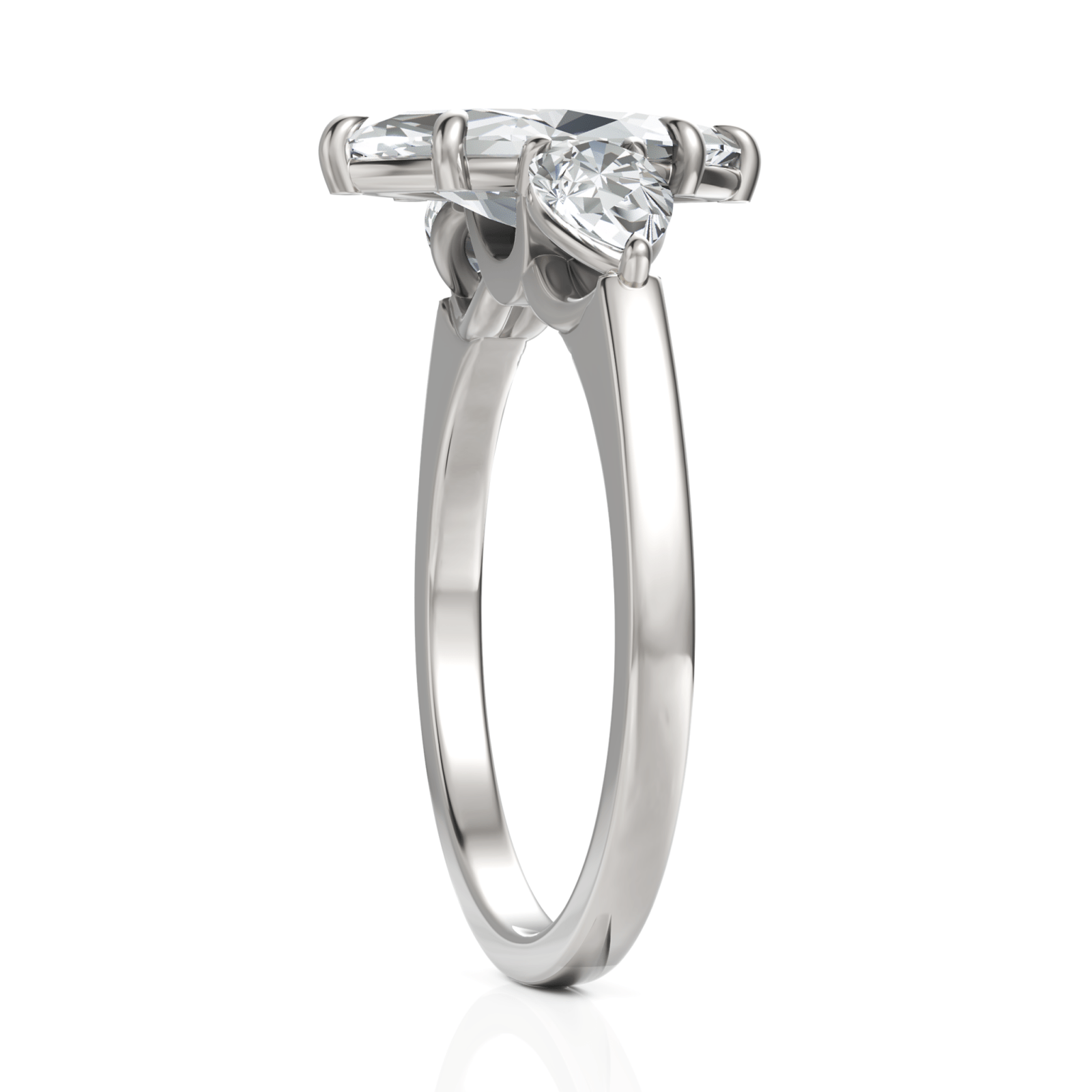 2.3CT Marquise Lab Diamond Three Stone Engagement Ring - Buvea Jewels