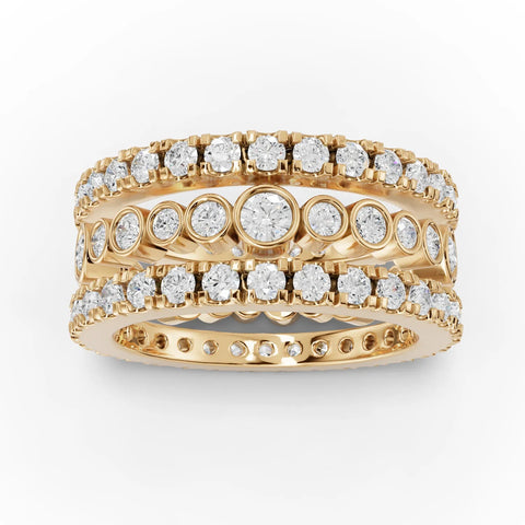2.3CT Round Lab Diamond Full Eternity Bridal Set - Buvea Jewels