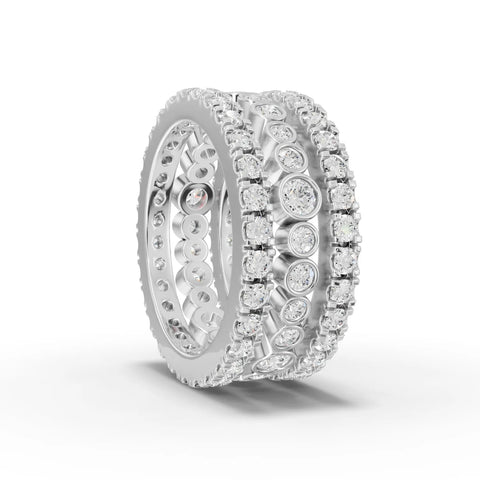 2.3CT Round Lab Diamond Full Eternity Bridal Set - Buvea Jewels