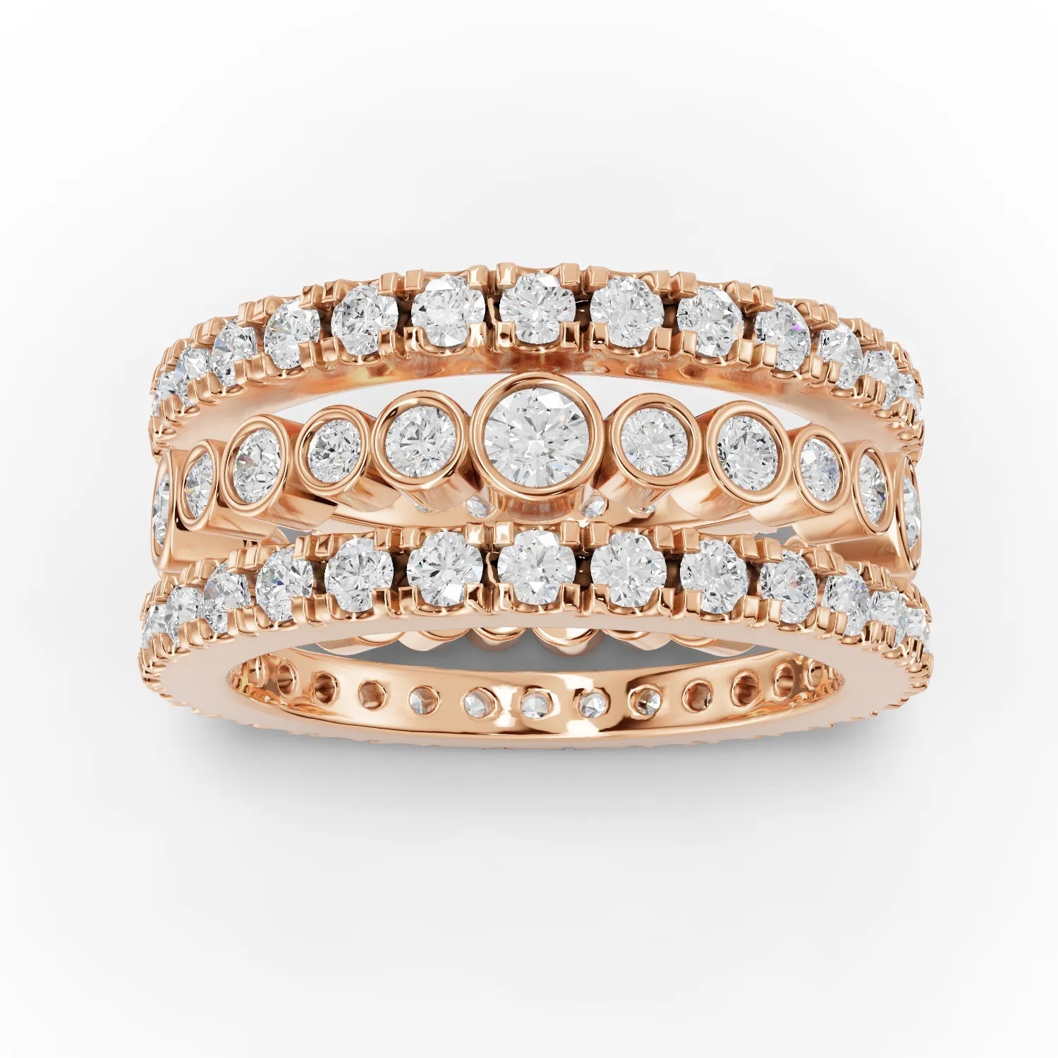 2.3CT Round Lab Diamond Full Eternity Bridal Set - Buvea Jewels