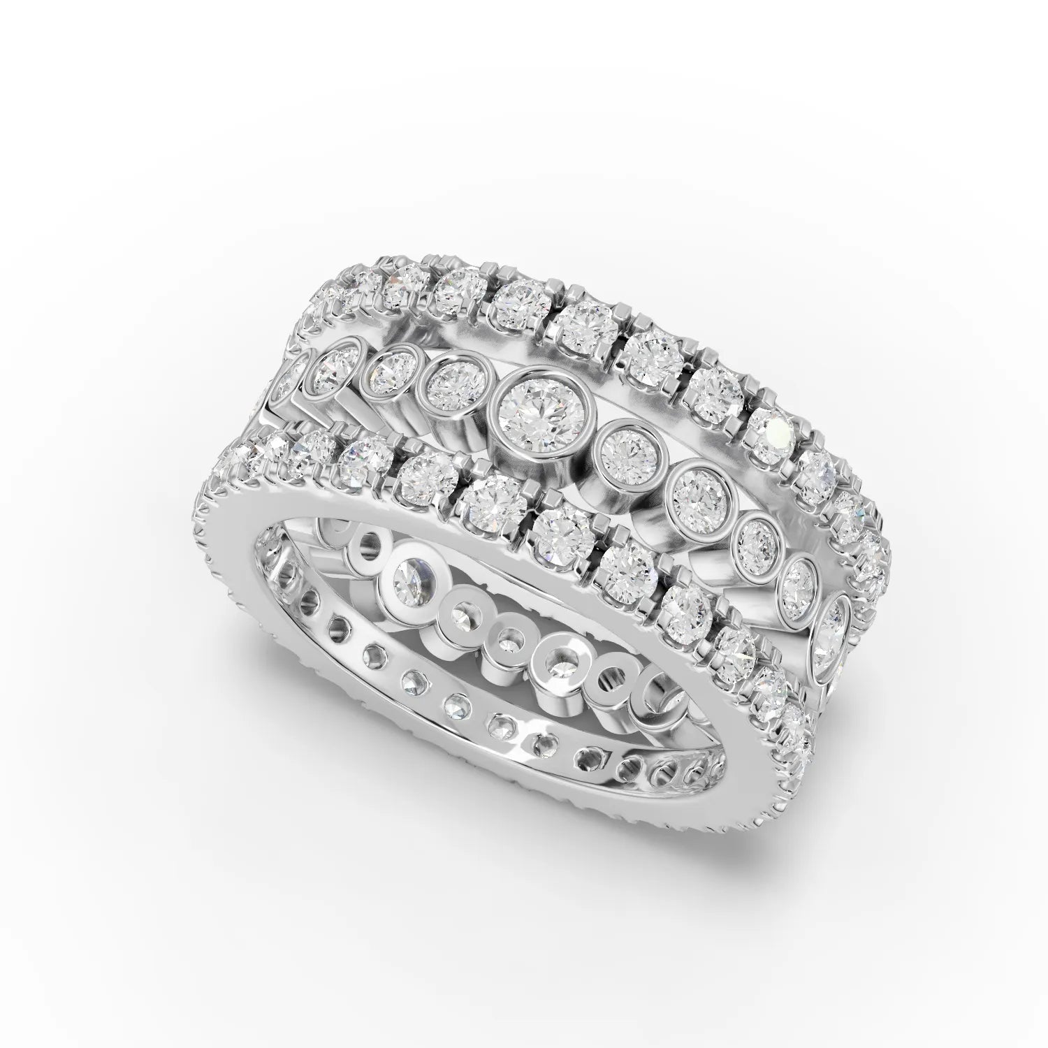 2.3CT Round Lab Diamond Full Eternity Bridal Set - Buvea Jewels