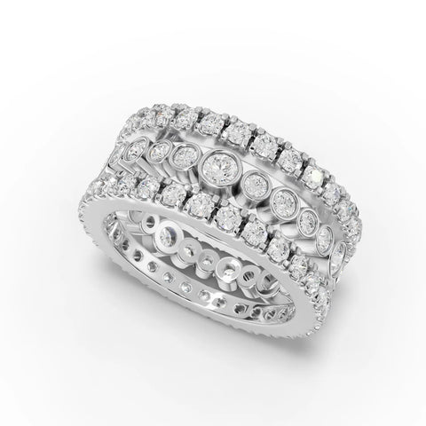 2.3CT Round Lab Diamond Full Eternity Bridal Set - Buvea Jewels