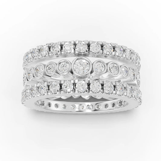 2.3CT Round Lab Diamond Full Eternity Bridal Set - Buvea Jewels