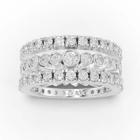 2.3CT Round Lab Diamond Full Eternity Bridal Set - Buvea Jewels