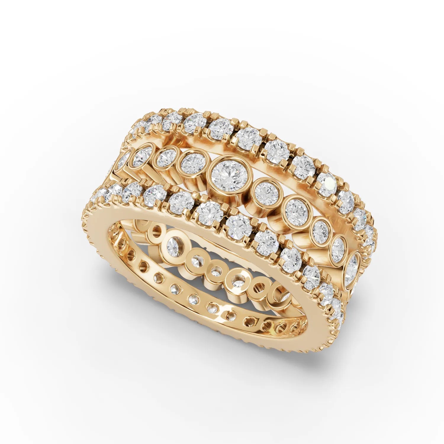 2.3CT Round Lab Diamond Full Eternity Bridal Set - Buvea Jewels