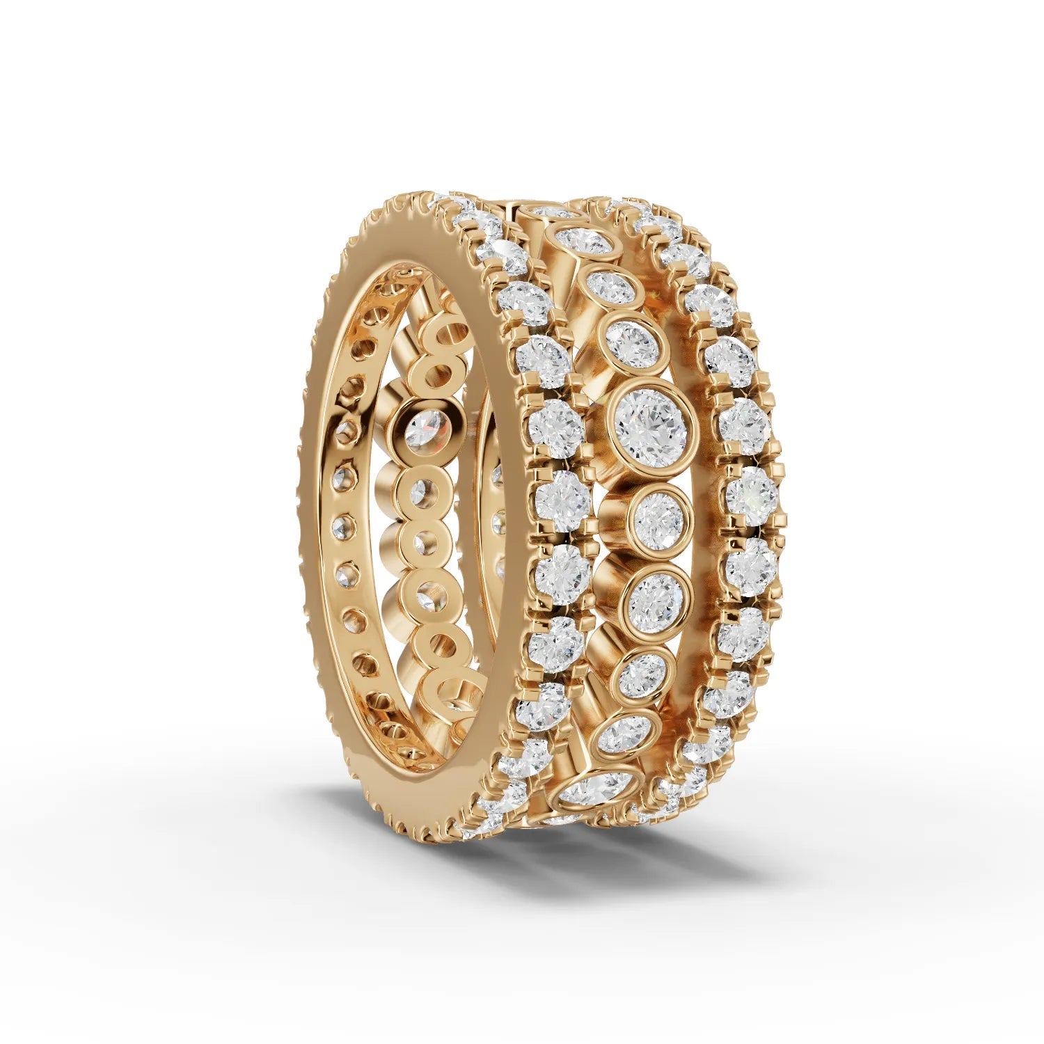 2.3CT Round Lab Diamond Full Eternity Bridal Set - Buvea Jewels