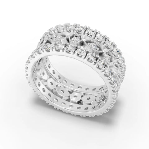 2.3CT Round Lab Diamond Full Eternity Bridal Set Ring - Buvea Jewels