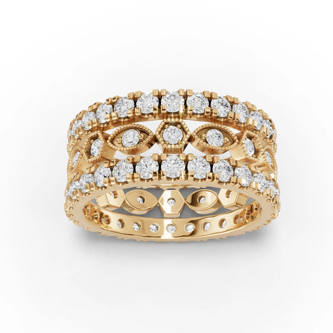 2.3CT Round Lab Diamond Full Eternity Bridal Set Ring - Buvea Jewels