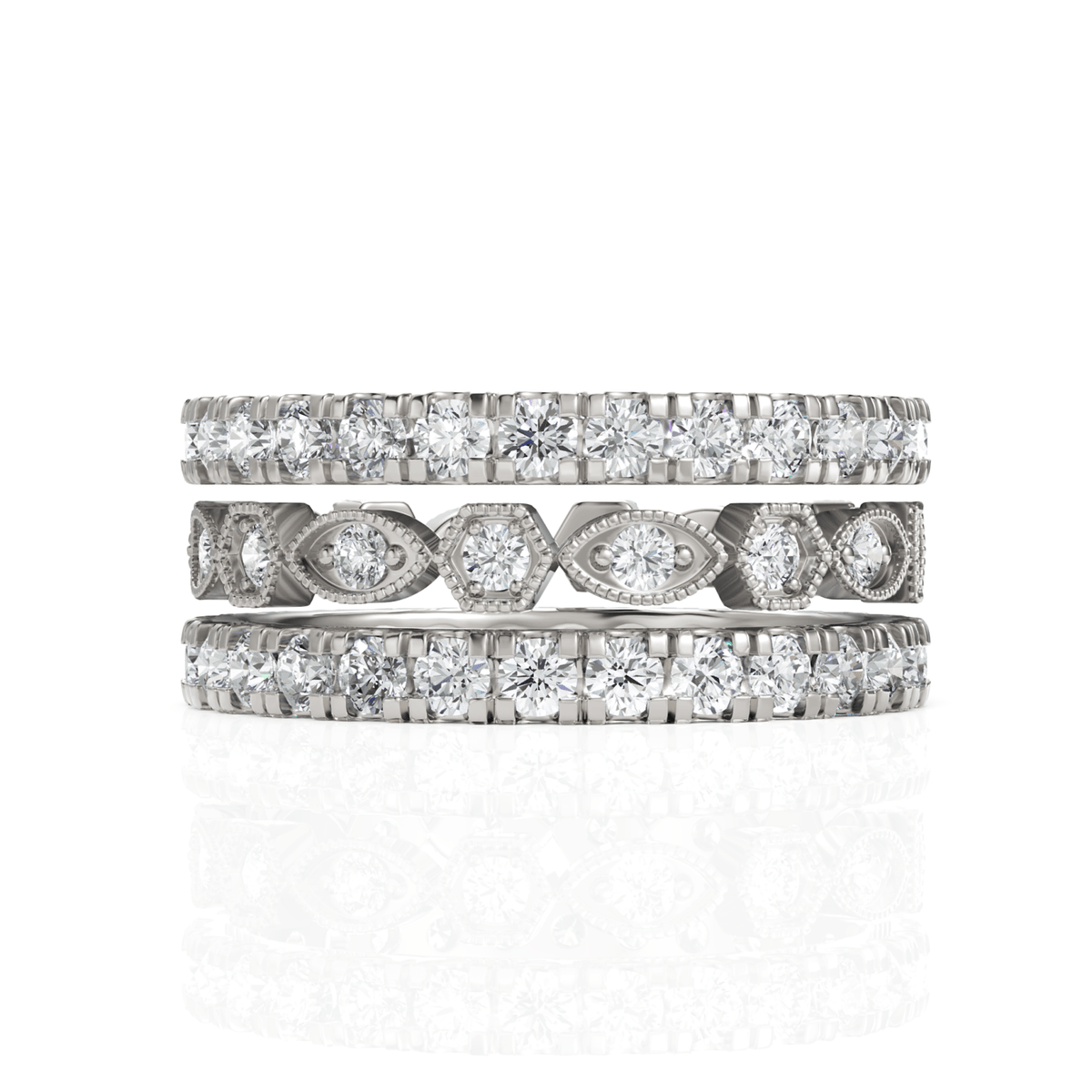 2.3CT Round Lab Diamond Full Eternity Bridal Set Ring - Buvea Jewels