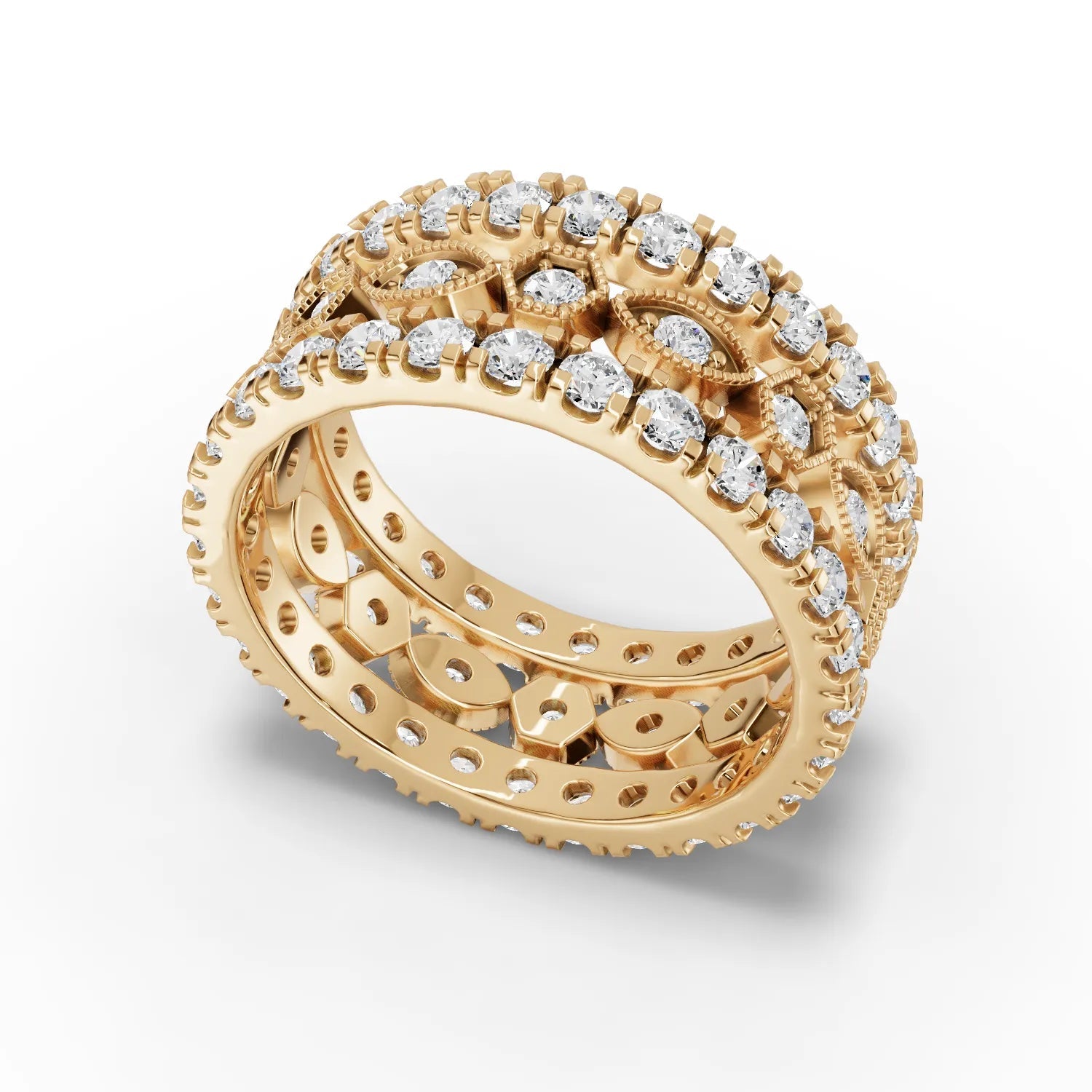 2.3CT Round Lab Diamond Full Eternity Bridal Set Ring - Buvea Jewels