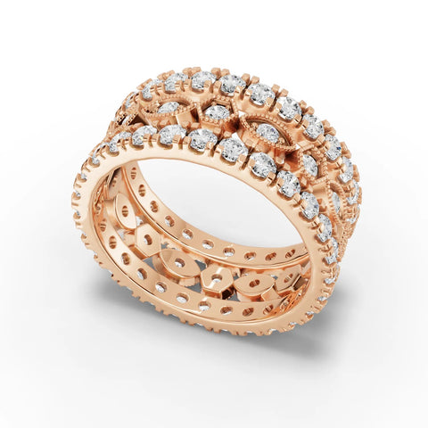 2.3CT Round Lab Diamond Full Eternity Bridal Set Ring - Buvea Jewels