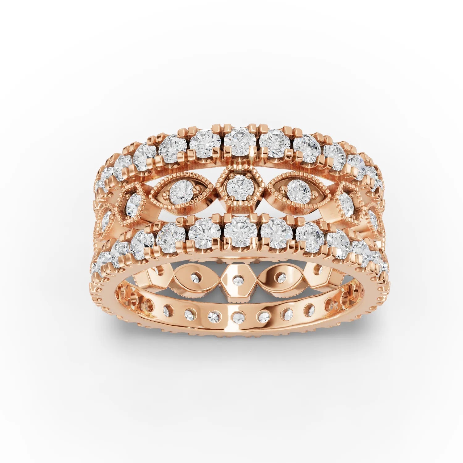 2.3CT Round Lab Diamond Full Eternity Bridal Set Ring - Buvea Jewels