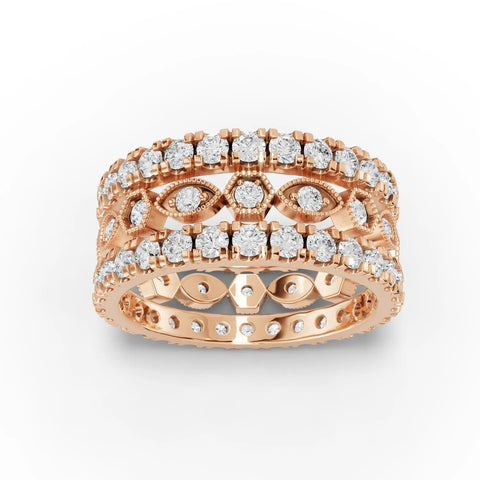 2.3CT Round Lab Diamond Full Eternity Bridal Set Ring - Buvea Jewels