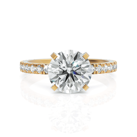 2.43CT Round Lab Diamond Accent Engagement Ring - Buvea Jewels