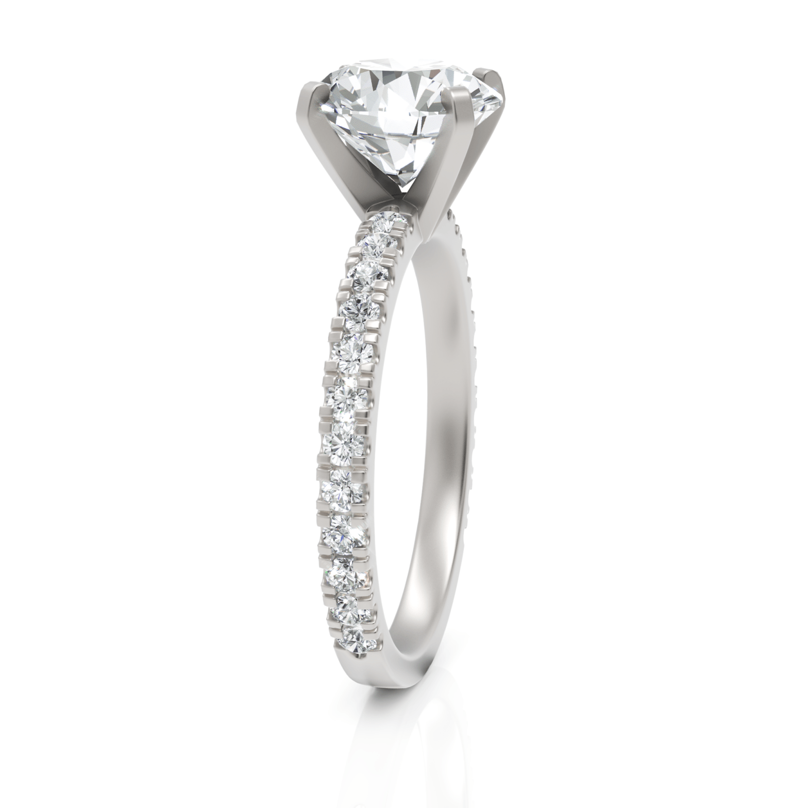 2.43CT Round Lab Diamond Accent Engagement Ring - Buvea Jewels