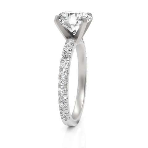 2.43CT Round Lab Diamond Accent Engagement Ring - Buvea Jewels