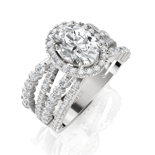 2.44CT Oval Lab Diamond Premium Wedding Ring - Buvea Jewels