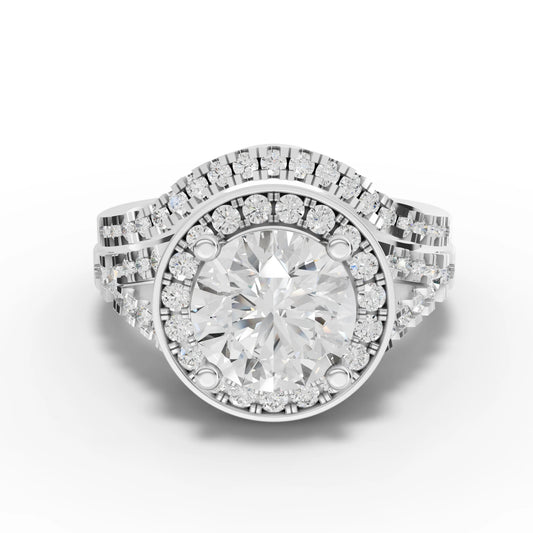 2.46CT Round Lab Diamond Premium Halo Ring - Buvea Jewels