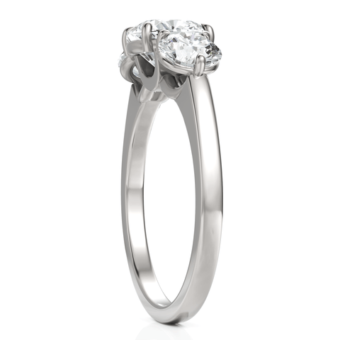 2.5CT Cushion Lab Diamond Three Stone Engagement Ring - Buvea Jewels