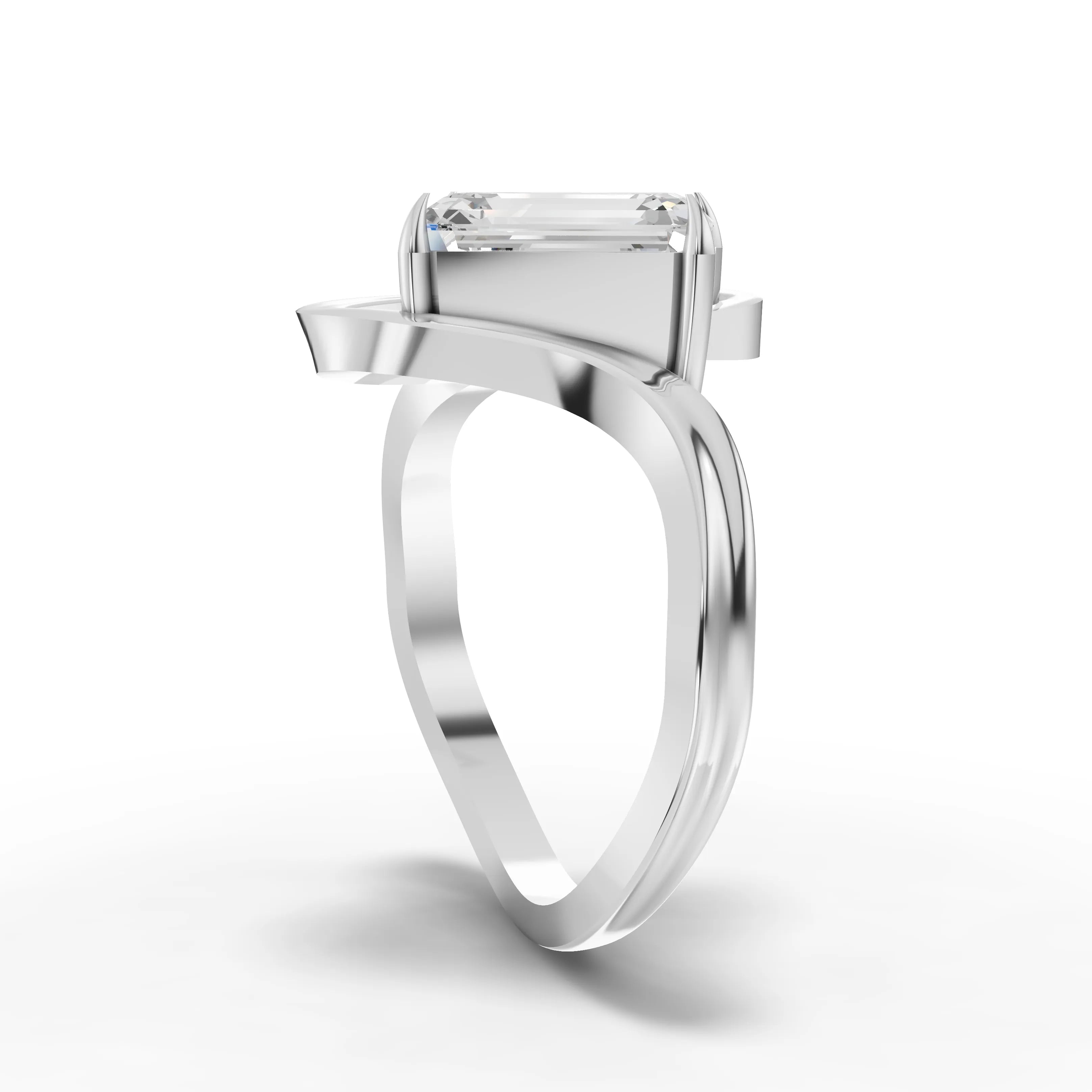 2.5CT Emerald Lab Diamond Aurora Engagement Ring - Buvea Jewels