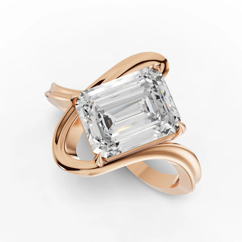 2.5CT Emerald Lab Diamond Aurora Engagement Ring - Buvea Jewels