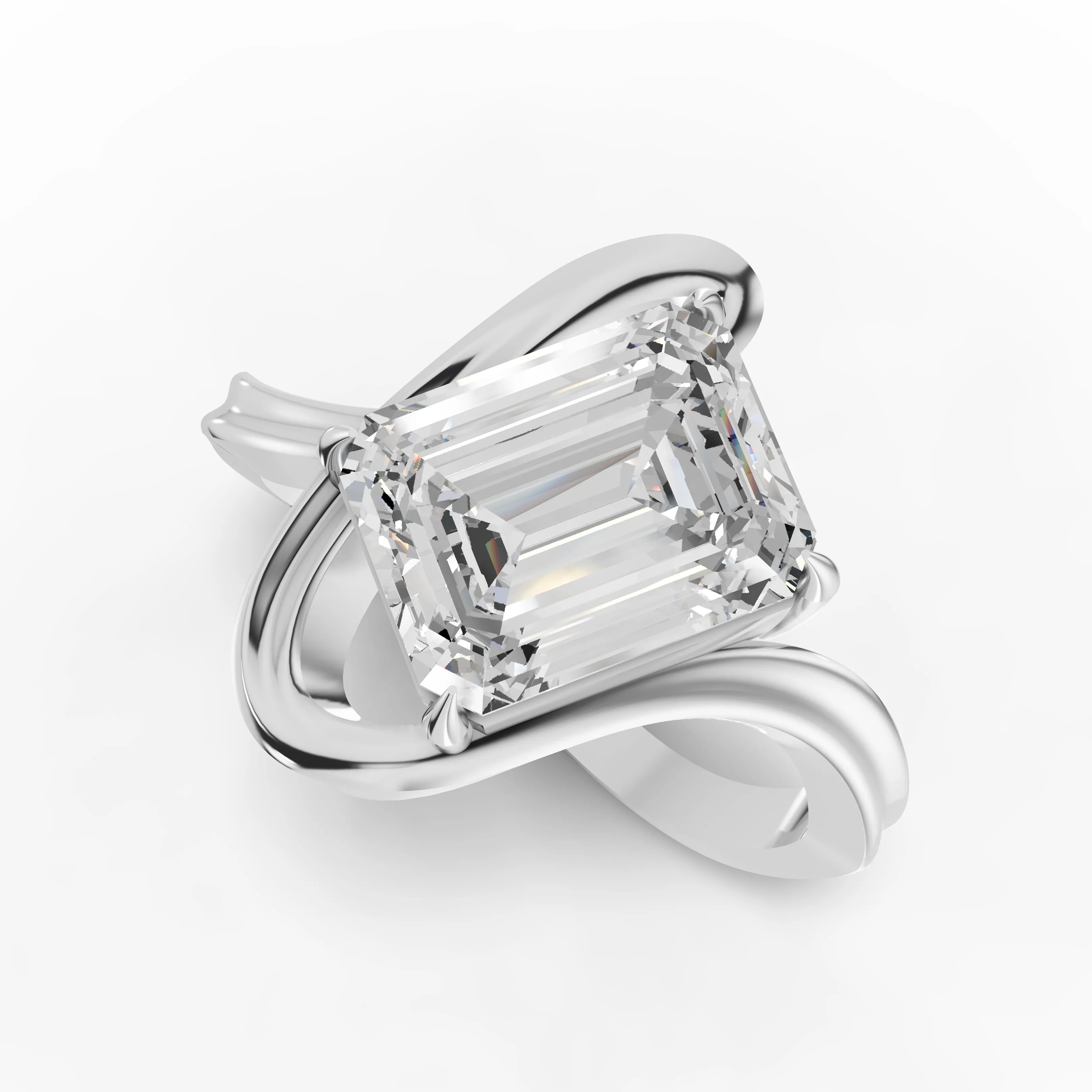 2.5CT Emerald Lab Diamond Aurora Engagement Ring - Buvea Jewels