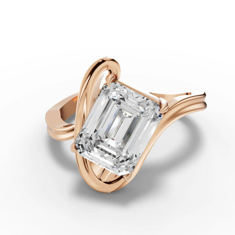 2.5CT Emerald Lab Diamond Aurora Engagement Ring - Buvea Jewels