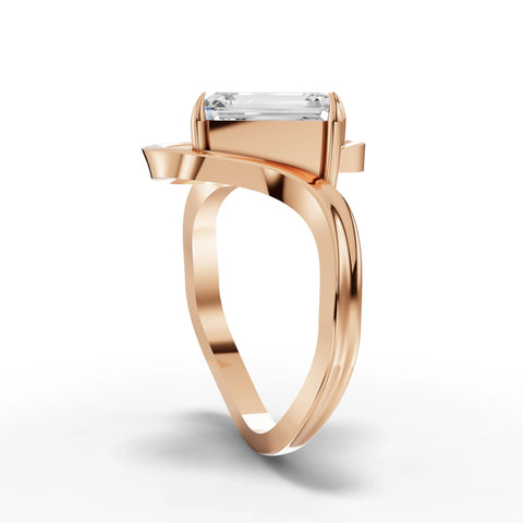 2.5CT Emerald Lab Diamond Aurora Engagement Ring - Buvea Jewels