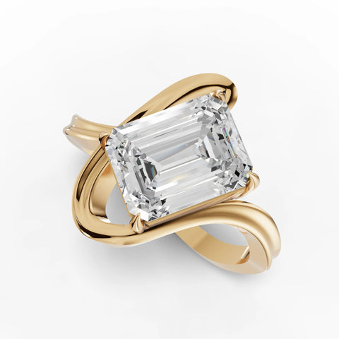 2.5CT Emerald Lab Diamond Aurora Engagement Ring - Buvea Jewels
