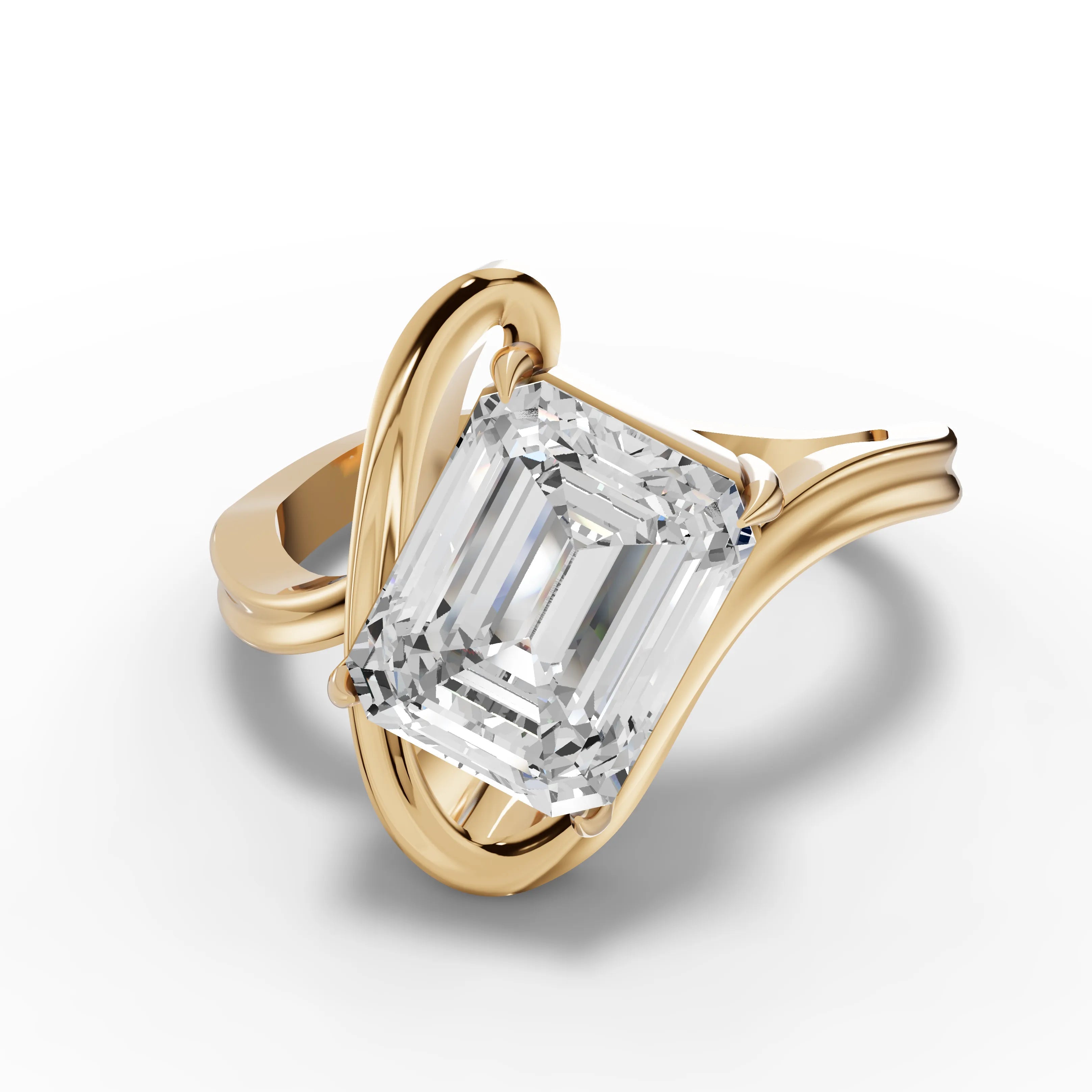 2.5CT Emerald Lab Diamond Aurora Engagement Ring - Buvea Jewels