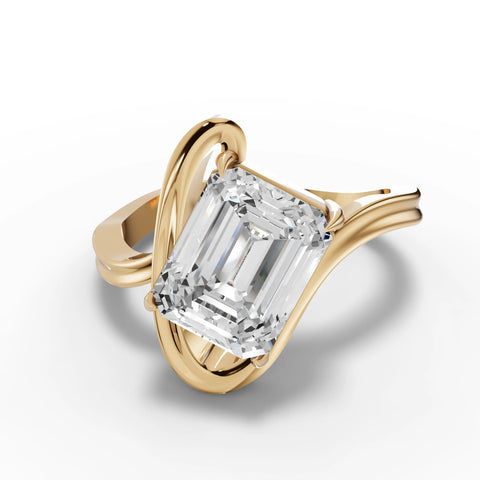 2.5CT Emerald Lab Diamond Aurora Engagement Ring - Buvea Jewels