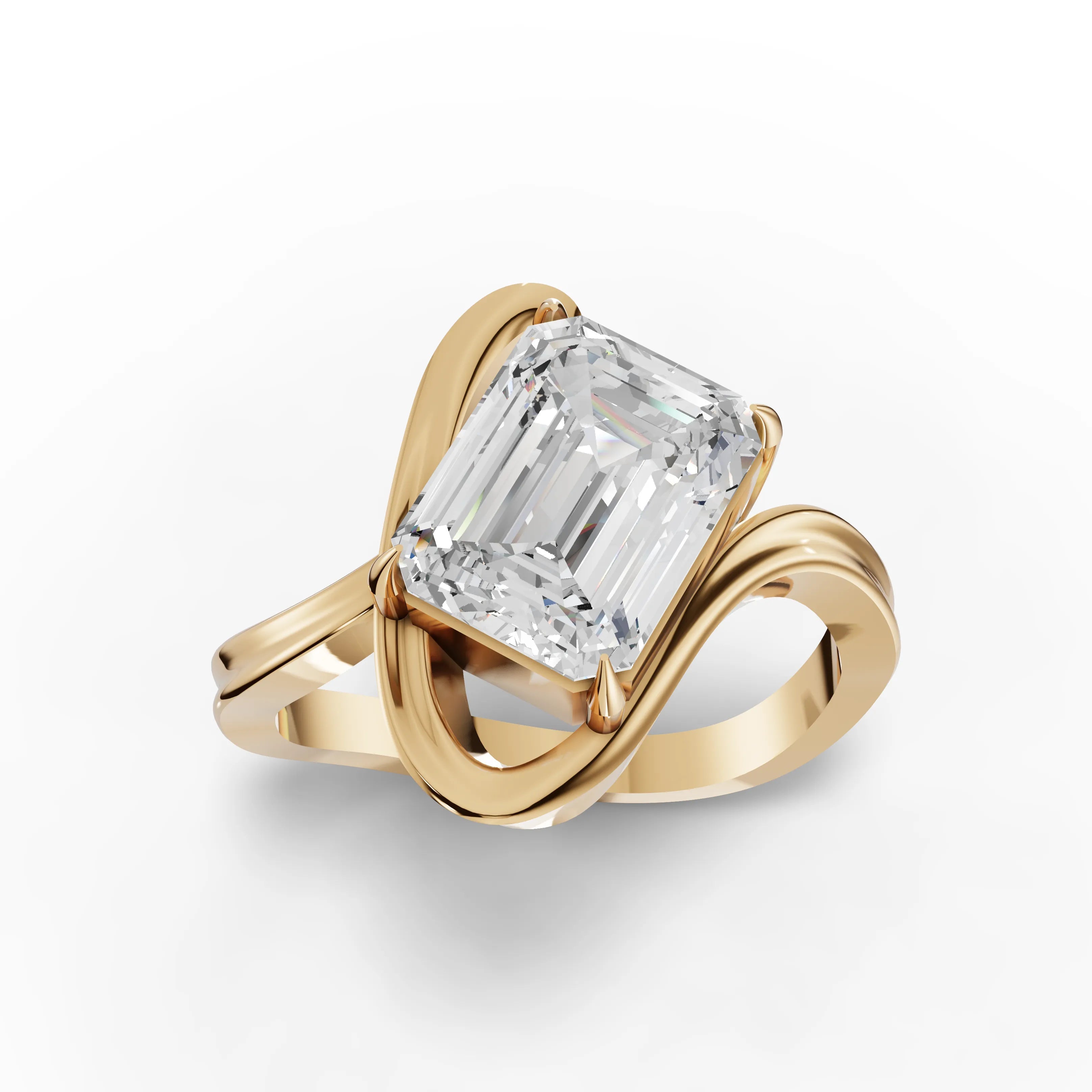 2.5CT Emerald Lab Diamond Aurora Engagement Ring - Buvea Jewels