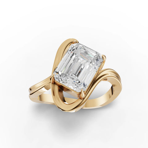 2.5CT Emerald Lab Diamond Aurora Engagement Ring - Buvea Jewels