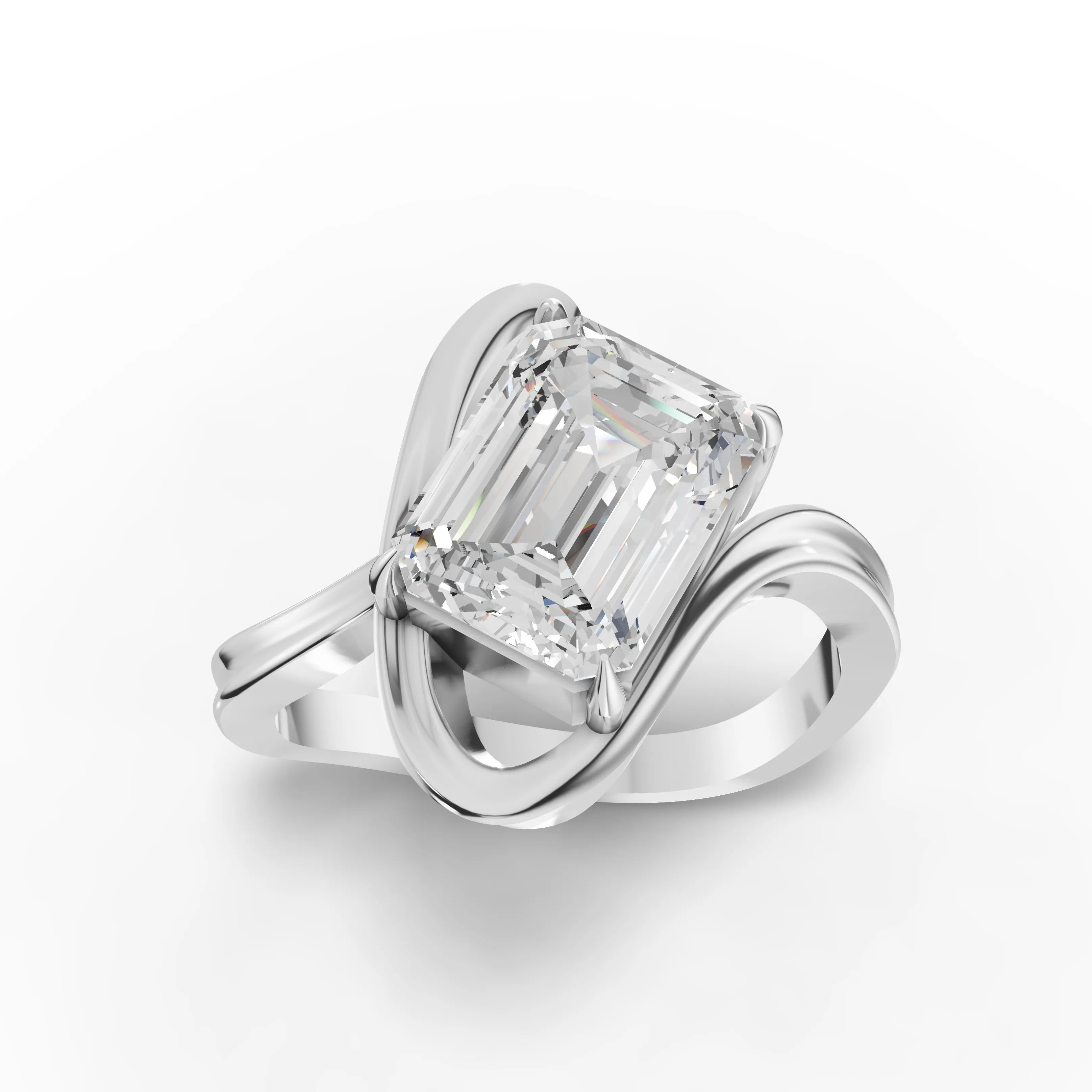 2.5CT Emerald Lab Diamond Aurora Engagement Ring - Buvea Jewels