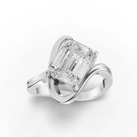 2.5CT Emerald Lab Diamond Aurora Engagement Ring - Buvea Jewels
