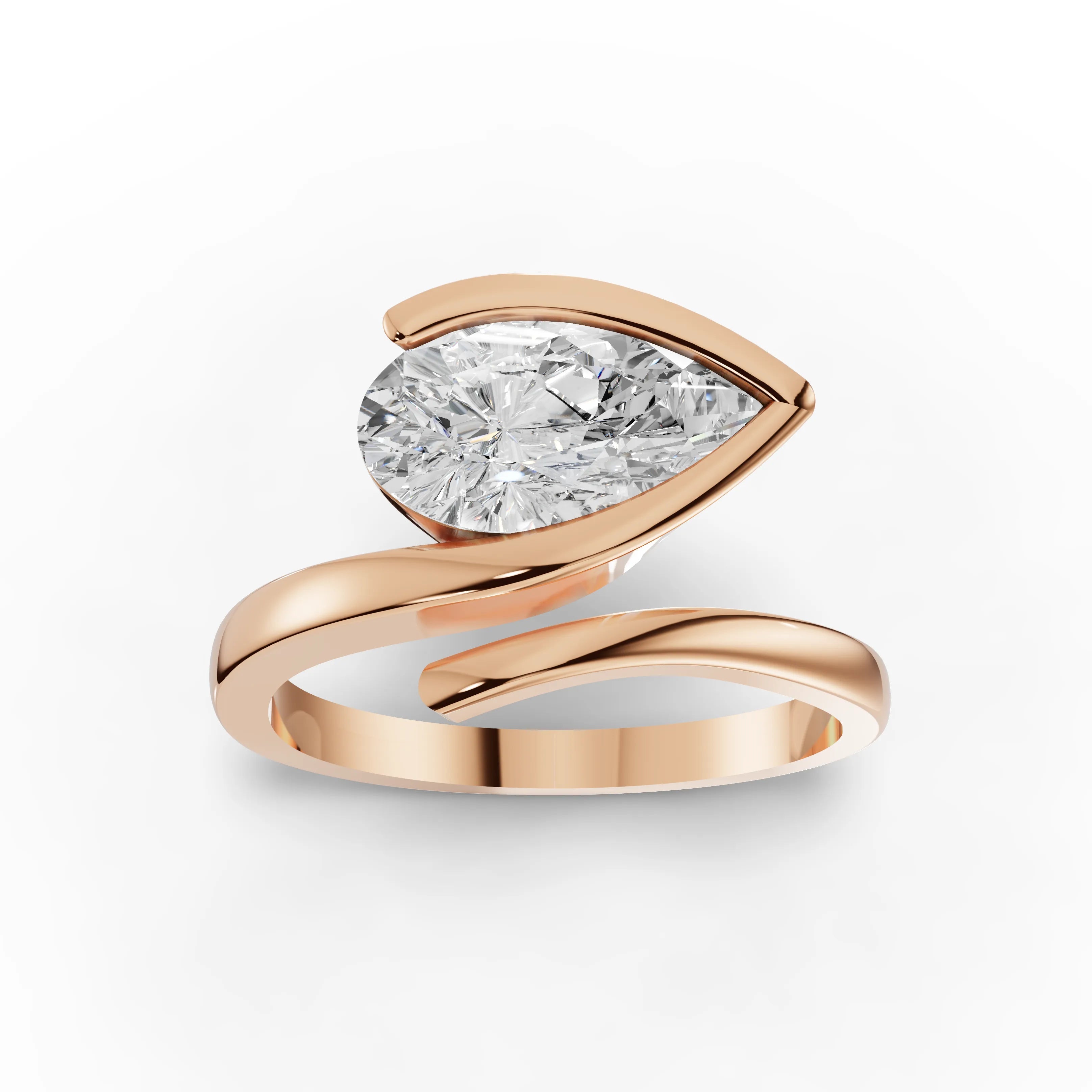 2.5CT Pear Lab Diamond Premium Solitaire Engagement Ring - Buvea Jewels