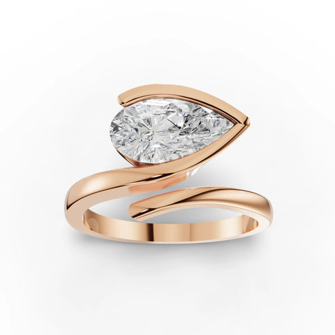 2.5CT Pear Lab Diamond Premium Solitaire Engagement Ring - Buvea Jewels