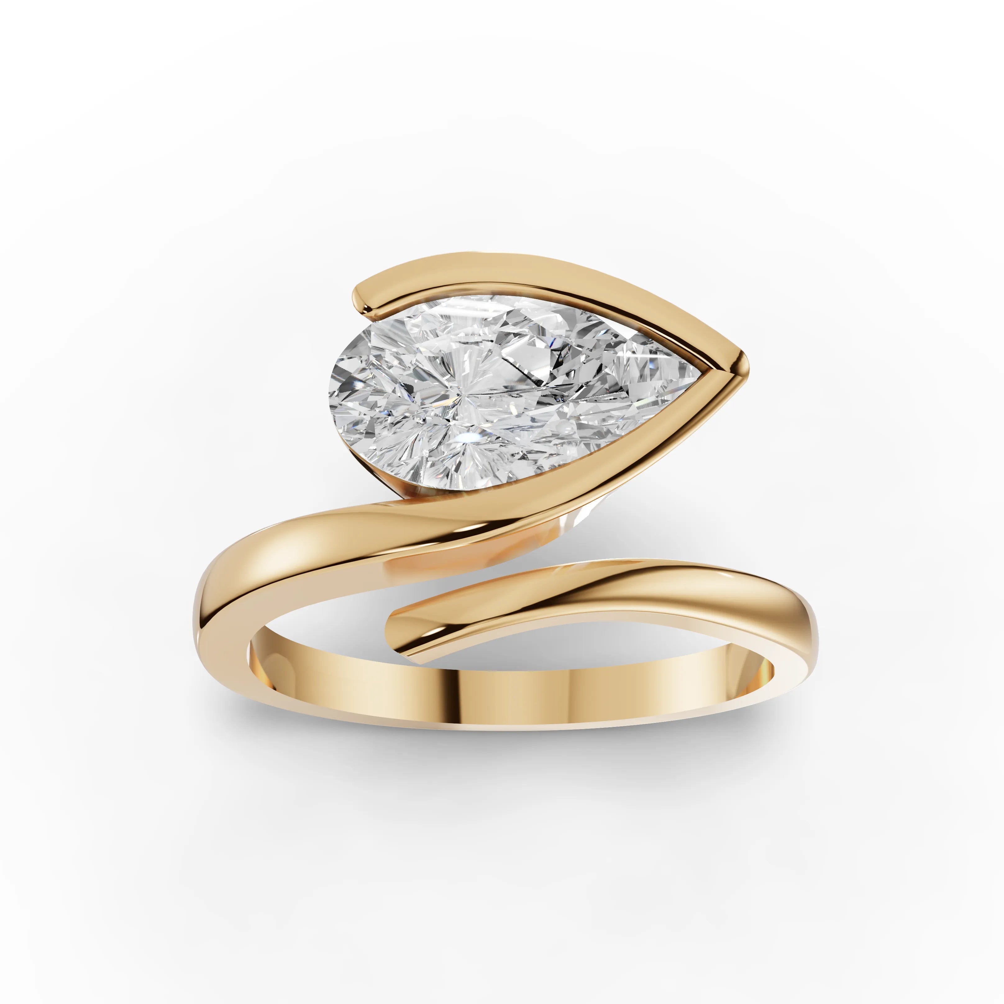 2.5CT Pear Lab Diamond Premium Solitaire Engagement Ring - Buvea Jewels